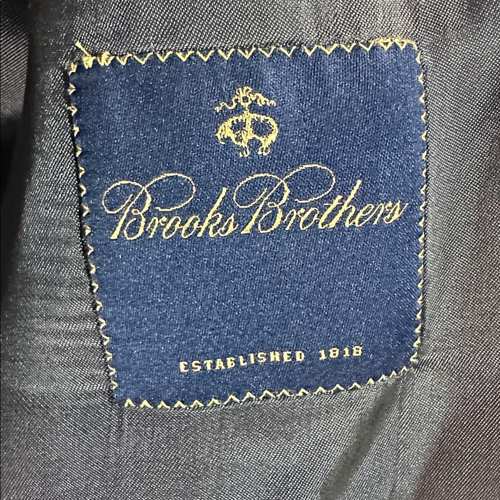 Classic Brooks Brothers 100% Wool Gray Houndstooth Men's Blazer - Picture 5 of 7